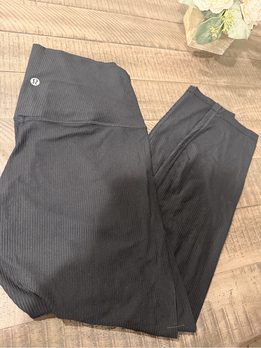 lululemon athletica Black Ribbed High-Waist Leggings